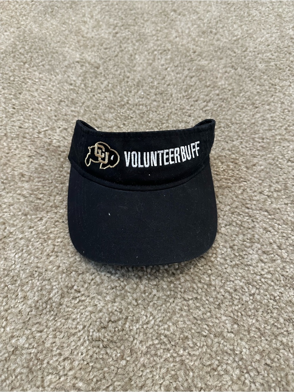 Anvil Black Visor with White and Gold Embroidery
